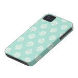 aquamarine green and cream intricate damask iphone 4 cases