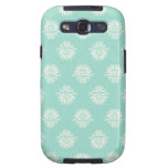 aquamarine green and cream intricate damask galaxy SIII covers
