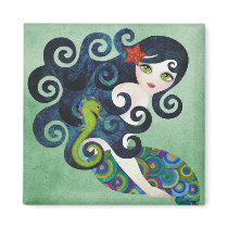 Aquamarine, the Teenage Mermaid Refrigerator Magnet