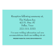 Aquamarine Wedding Enclosure Card Business Card Templates