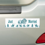 Aquamarine Western Vintage Wedding bumper stickers