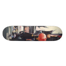 Aquarelle de la Chine "du marché de Changhaï" Planches À Roulettes Customisées