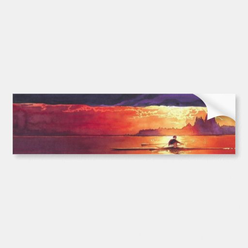 Aquarelle de paysage marin "emballant Sun" Autocollants Pour Voiture