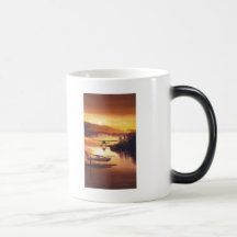 Aquarelle plate de flotteur "de port de ciel" mugs à café