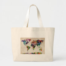 Aquarelle urbaine de carte du monde sacs