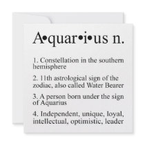 Aquarius Birthday Invitation or Birth Announcement