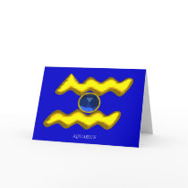 AQUARIUS Blue Sapphire & Gold Zodiac Birthday