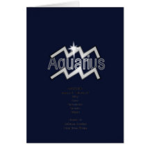 Aquarius character zodiac birthday card