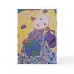 Aquarius Girl Flower Design Note Greeting Card