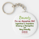 Aquarius Girl Personalized Zodiac Keychain