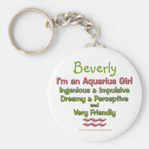 Aquarius Girl Personalized Zodiac Keychain