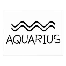 Aquarius with Symbol Postcards
