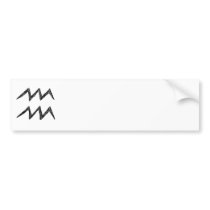 Aquarius. Zodiac Astrology Sign. Black. Bumper Stickers