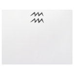 Aquarius. Zodiac Astrology Sign. Black. Letterhead Template