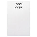 Aquarius. Zodiac Astrology Sign. Black. Personalized Stationery