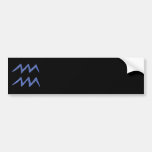Aquarius. Zodiac Astrology Sign. Blue. Bumper Stickers