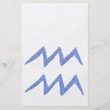 Aquarius. Zodiac Astrology Sign. Blue. Flyers
