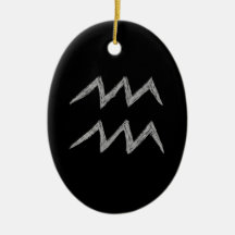 Aquarius. Zodiac Astrology Sign. Ornament