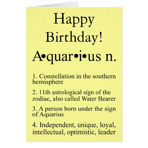 Aquarius Zodiac Birthday Card Zazzle