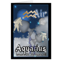 Aquarius Zodiac Birthday card