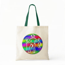 Aquarius Zodiac Rainbow Crafts and Shopping Tote Bag