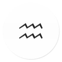 Aquarius - Zodiac Sign Round Sticker