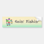 Aquarius Zodiac Star Sign Rainbow Fishing Bumper Sticker