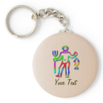 Aquarius Zodiac Star Sign Rainbow Keyring Keychains