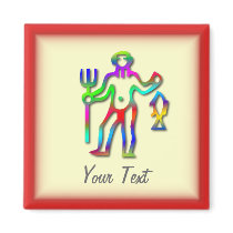 Aquarius Zodiac Star Sign Rainbow Magnet