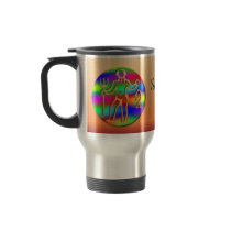 Aquarius Zodiac Star Sign Rainbow Travel Coffee Mugs
