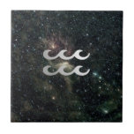Aquarius Zodiac Star Sign Universe Ceramic Tile