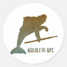 Aquatic Ape - Vintage Round Sticker