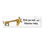AR-Giraffe Cartoon Volunteer Bumper Sticker