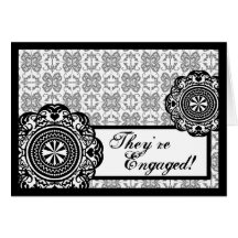 Arabesque Black Lace, engagement announcement card