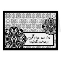 Arabesque Black Lace, wedding invitation card