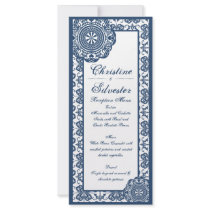 Arabesque Blue Lace, menu and program Customized Rack Card