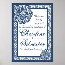 Arabesque Blue Lace, reception welcome poster