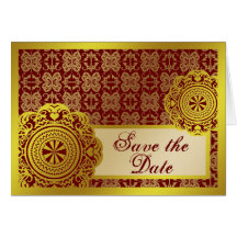 Arabesque Gold Lace, save the date card