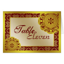 Arabesque Gold Lace, table setting card