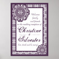 Arabesque Purple Lace, reception welcome poster