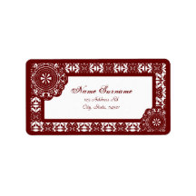 Arabesque Red Lace, address labels