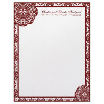 Arabesque Red Lace, letterhead