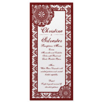 Arabesque Red Lace, menu and program Customized Rack Card