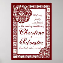 Arabesque Red Lace, reception welcome poster