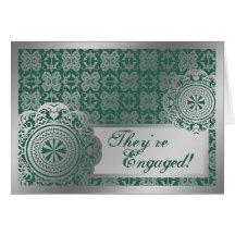 Arabesque Silver Lace, engagement announcement car Cards