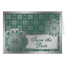 Arabesque Silver Lace, save the date card