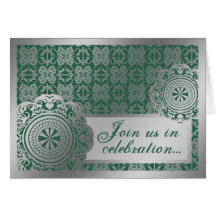 Arabesque Silver Lace, wedding invitation card