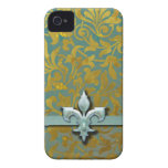 Arabesque victorien, NOBLESSE - Aqua et or Étui iPhone 4