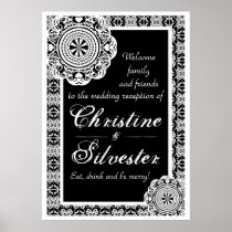 Arabesque White Lace, reception welcome poster