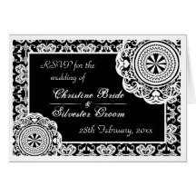Arabesque White Lace, RSVP card